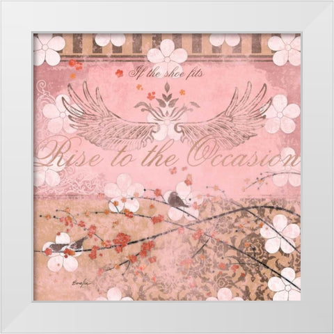 Haute in Pink II White Modern Wood Framed Art Print by Evelia Designs