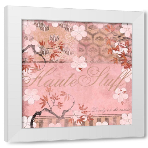 Haute in Pink III White Modern Wood Framed Art Print by Evelia Designs