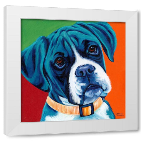 Cute Pups I White Modern Wood Framed Art Print by Vitaletti, Carolee