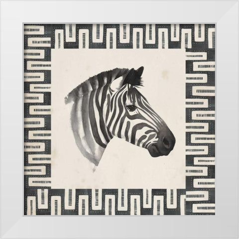 Safari Zebra I White Modern Wood Framed Art Print by Popp, Grace