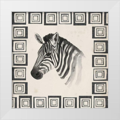 Safari Zebra II White Modern Wood Framed Art Print by Popp, Grace