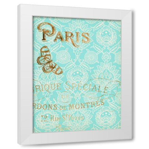 Paris in Gold I White Modern Wood Framed Art Print by Goldberger, Jennifer