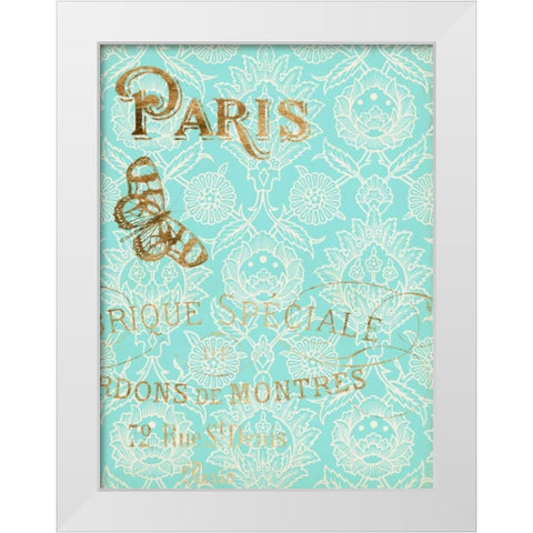 Paris in Gold I White Modern Wood Framed Art Print by Goldberger, Jennifer