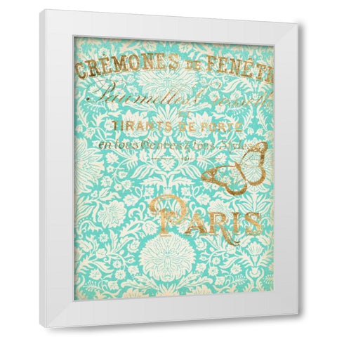 Paris in Gold II White Modern Wood Framed Art Print by Goldberger, Jennifer