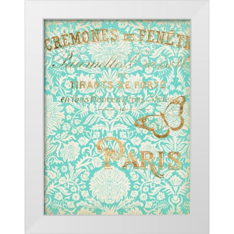 Paris in Gold II White Modern Wood Framed Art Print by Goldberger, Jennifer