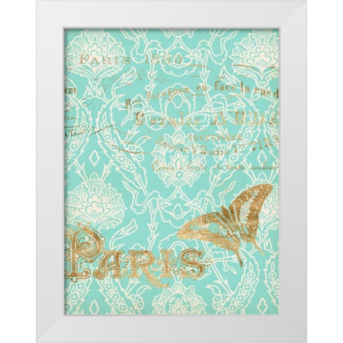 Paris in Gold III White Modern Wood Framed Art Print by Goldberger, Jennifer