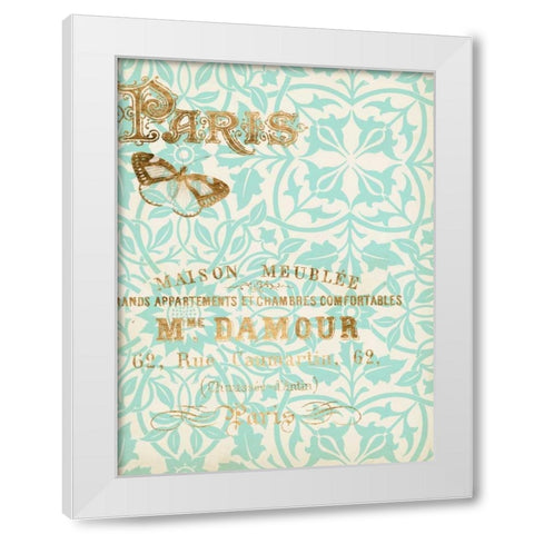 Paris in Gold IV White Modern Wood Framed Art Print by Goldberger, Jennifer