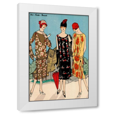 Vintage Couture I White Modern Wood Framed Art Print by Unknown