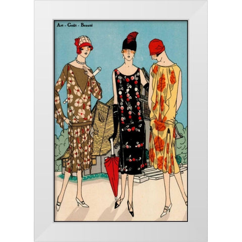 Vintage Couture I White Modern Wood Framed Art Print by Unknown