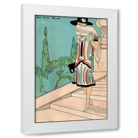 Vintage Couture V White Modern Wood Framed Art Print by Unknown