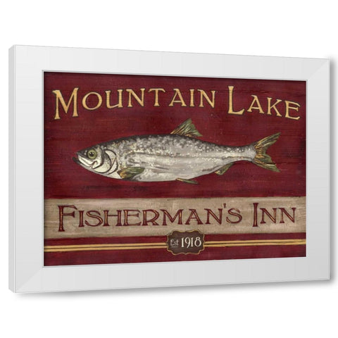 Lodge Sign II White Modern Wood Framed Art Print by Vess, June Erica