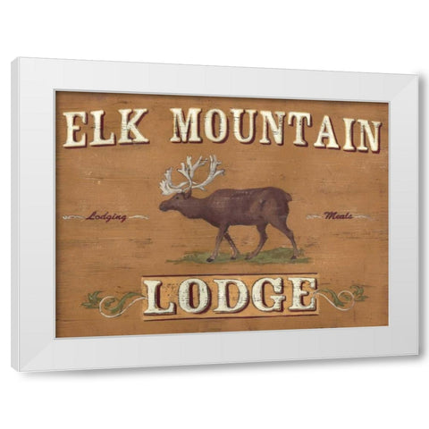 Lodge Sign III White Modern Wood Framed Art Print by Vess, June Erica