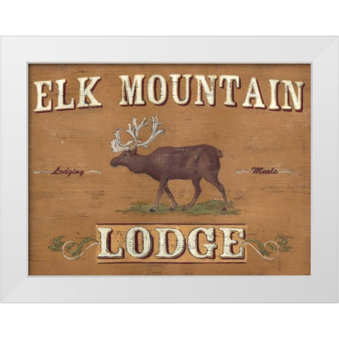 Lodge Sign III White Modern Wood Framed Art Print by Vess, June Erica