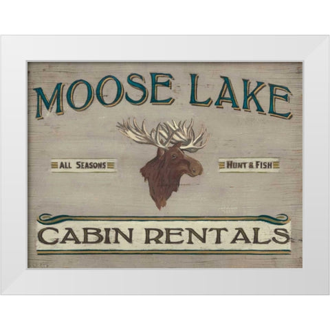 Lodge Sign IV White Modern Wood Framed Art Print by Vess, June Erica