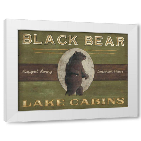 Lodge Sign V White Modern Wood Framed Art Print by Vess, June Erica