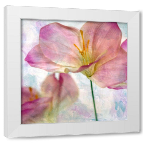 Pink Hyacinth II White Modern Wood Framed Art Print by Malek, Honey