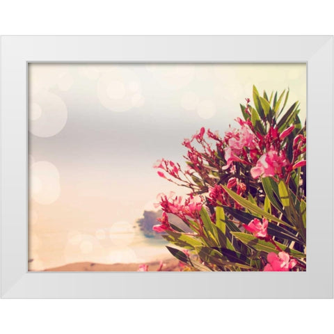 Flowers in Paradise II White Modern Wood Framed Art Print by Coomes, Sylvia