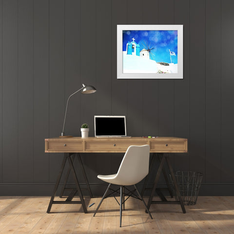 Santorini I White Modern Wood Framed Art Print by Coomes, Sylvia