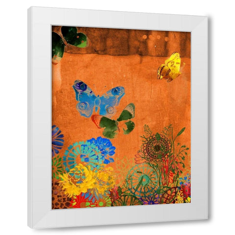 Butterfly Panorama Triptych I White Modern Wood Framed Art Print by Jasper, Sisa