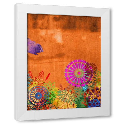 Butterfly Panorama Triptych III White Modern Wood Framed Art Print by Jasper, Sisa