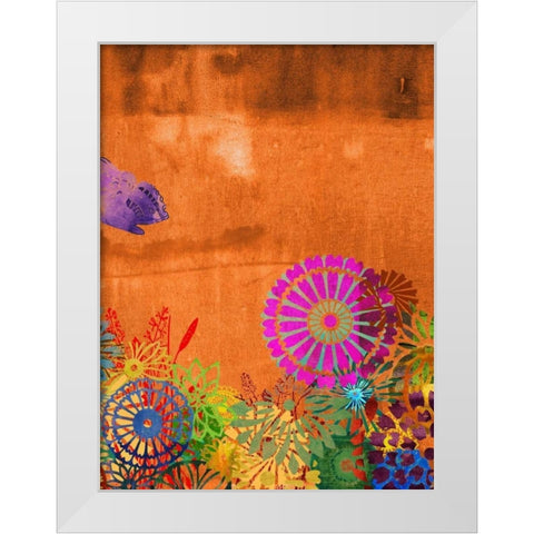 Butterfly Panorama Triptych III White Modern Wood Framed Art Print by Jasper, Sisa