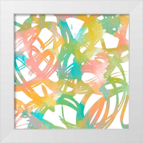 Colorful Flow I White Modern Wood Framed Art Print by Saunders, Alonzo
