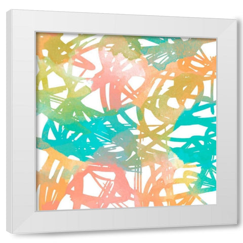 Colorful Flow II White Modern Wood Framed Art Print by Saunders, Alonzo