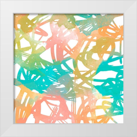 Colorful Flow II White Modern Wood Framed Art Print by Saunders, Alonzo