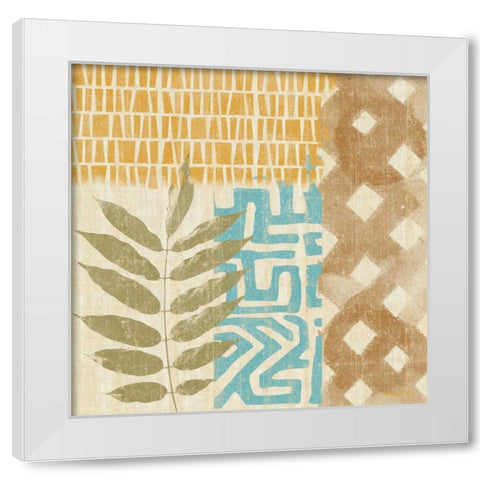 Tribal Life III White Modern Wood Framed Art Print by Saunders, Alonzo