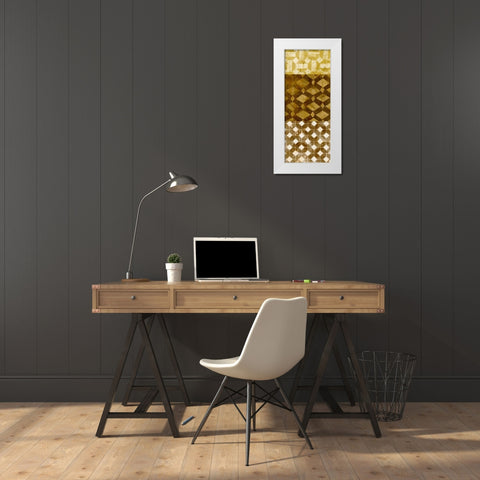 Tiled Up I White Modern Wood Framed Art Print by Saunders, Alonzo
