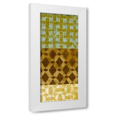 Tiled Up III White Modern Wood Framed Art Print by Saunders, Alonzo