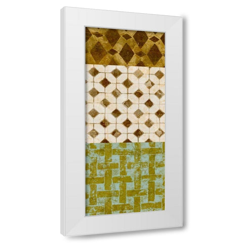 Tiled Up IV White Modern Wood Framed Art Print by Saunders, Alonzo