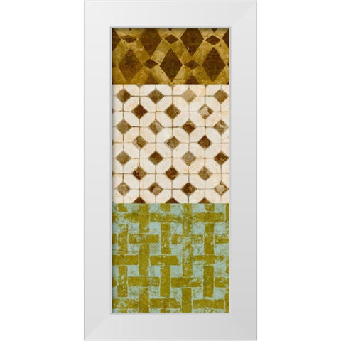 Tiled Up IV White Modern Wood Framed Art Print by Saunders, Alonzo