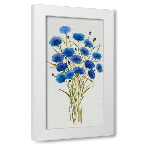 Cornflower Patch I White Modern Wood Framed Art Print by OToole, Tim