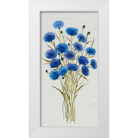 Cornflower Patch I White Modern Wood Framed Art Print by OToole, Tim