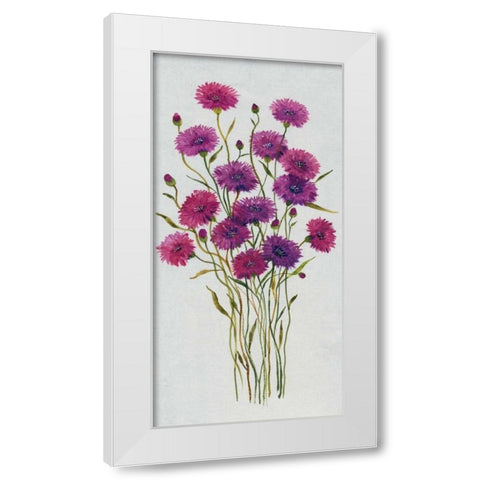 Cornflower Patch II White Modern Wood Framed Art Print by OToole, Tim