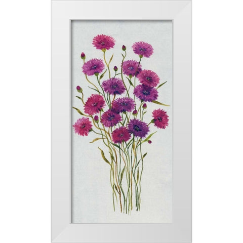 Cornflower Patch II White Modern Wood Framed Art Print by OToole, Tim