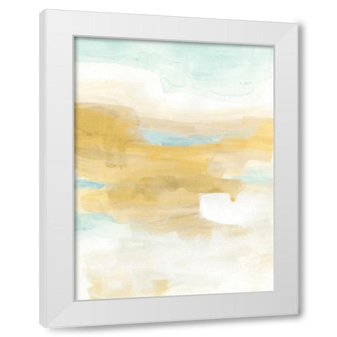 Citron Vista I White Modern Wood Framed Art Print by Vess, June Erica