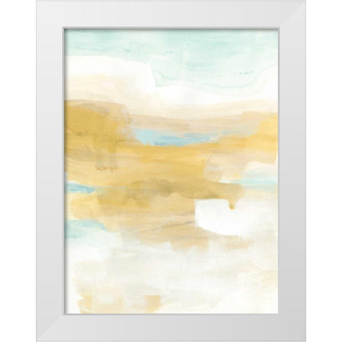Citron Vista I White Modern Wood Framed Art Print by Vess, June Erica