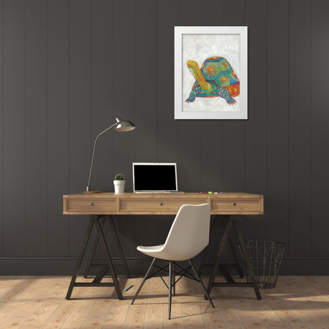 Turtle Friends II White Modern Wood Framed Art Print by Zarris, Chariklia