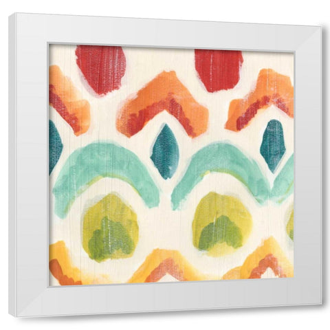 Textile Kaleidoscope I White Modern Wood Framed Art Print by Vess, June Erica