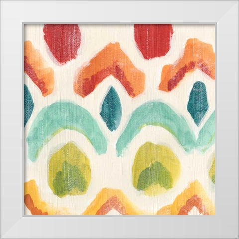 Textile Kaleidoscope I White Modern Wood Framed Art Print by Vess, June Erica