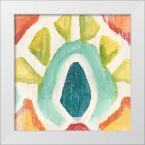Textile Kaleidoscope II White Modern Wood Framed Art Print by Vess, June Erica