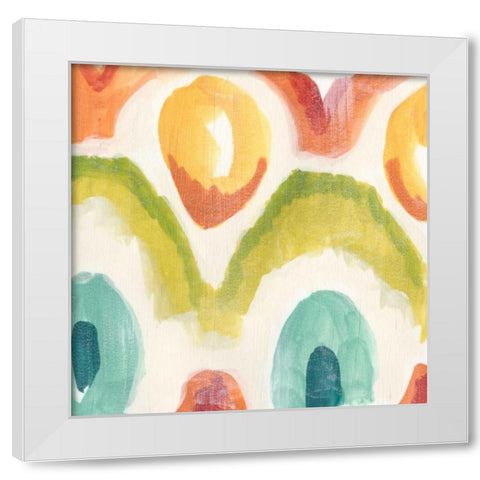Textile Kaleidoscope III White Modern Wood Framed Art Print by Vess, June Erica