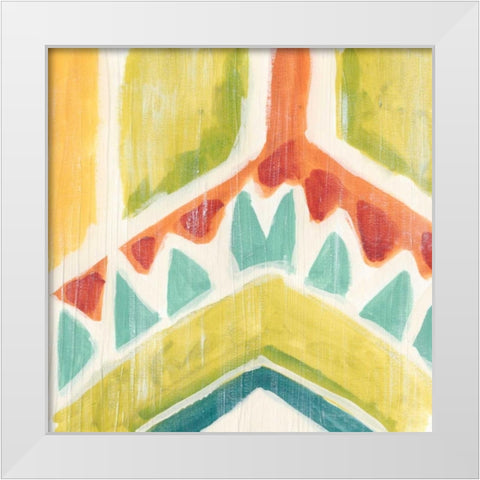 Textile Kaleidoscope IV White Modern Wood Framed Art Print by Vess, June Erica