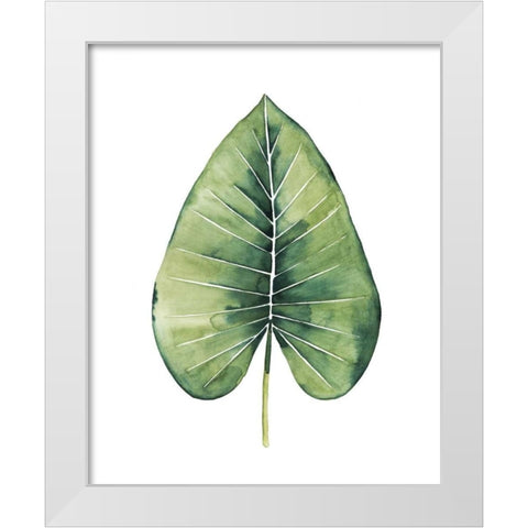Custom Paradise Palm Leaves on white III White Modern Wood Framed Art Print by Popp, Grace