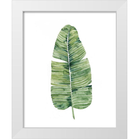 Custom Paradise Palm Leaves on white IV White Modern Wood Framed Art Print by Popp, Grace