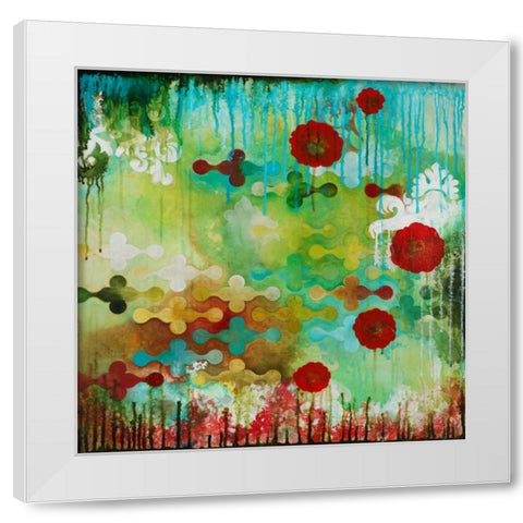 Happy Interruption White Modern Wood Framed Art Print by Robinson, Heather