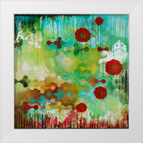 Happy Interruption White Modern Wood Framed Art Print by Robinson, Heather