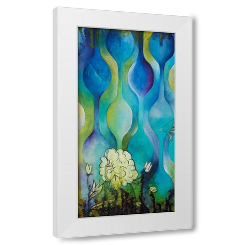 Pond Dripples I White Modern Wood Framed Art Print by Robinson, Heather